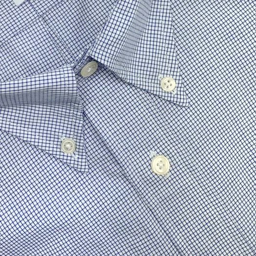O'Connell's Button Down Dress Shirt - Minicheck - Blue