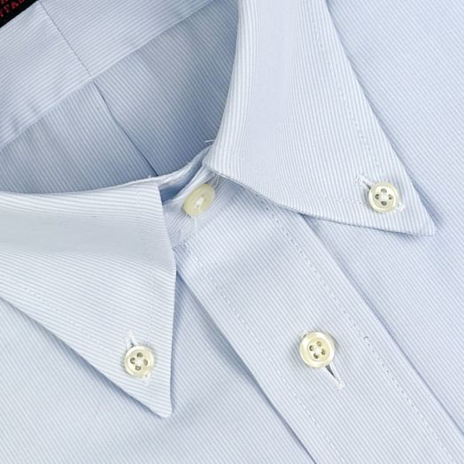 O'Connell's Button Down Dress Shirt - Sky Blue Tight Stripe