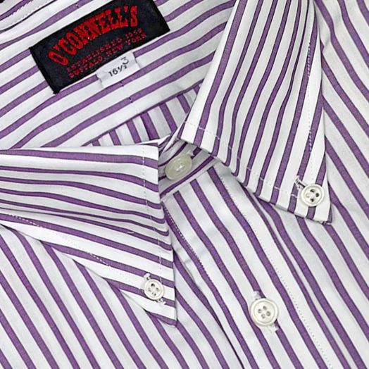 O'Connell's Button Down Dress Shirt - Tape Stripe - Purple