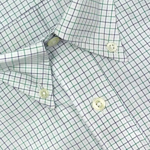 O'Connell's Button Down Dress Shirt - Tattersall - Green & Dark Purple