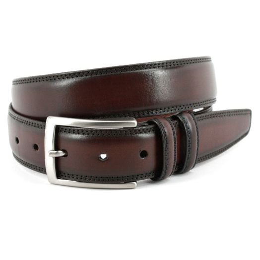 O'Connell's Calfskin Belt - Antiqued Espresso