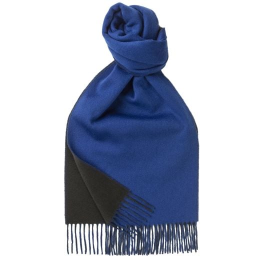 O'Connell's Cashmere Double-faced Scarf - Royal Blue & Olive Drab (101971)
