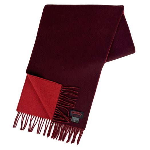 O'Connell's Cashmere & Lambswool Reversible Scarf - Burgundy & Red (111278)