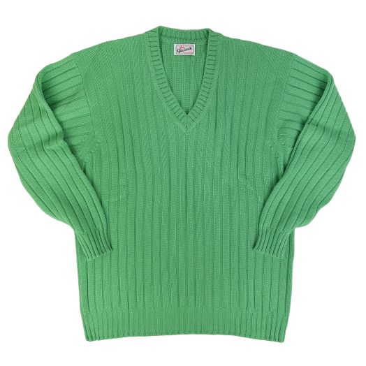 O'Connell's Cashmere Ribbed V-Neck Sweater - Green