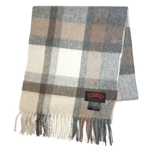 O'Connell's Cashmere Scarf - Mackellar Natural Tartan (Exploded)