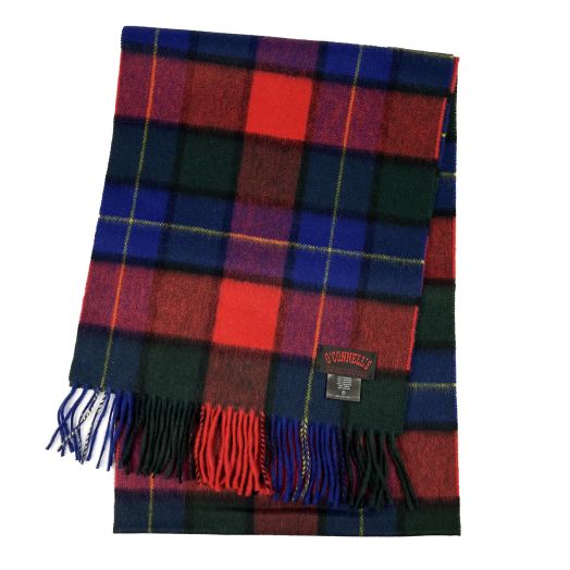 O'Connell's Cashmere Scarf - Red, Royal & Forest Green Tartan (109033)