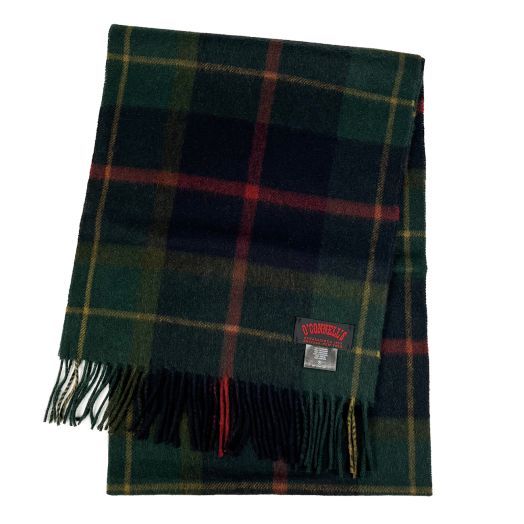 O'Connell's Cashmere Scarf - Tartan Green, Navy & Rust Tartan