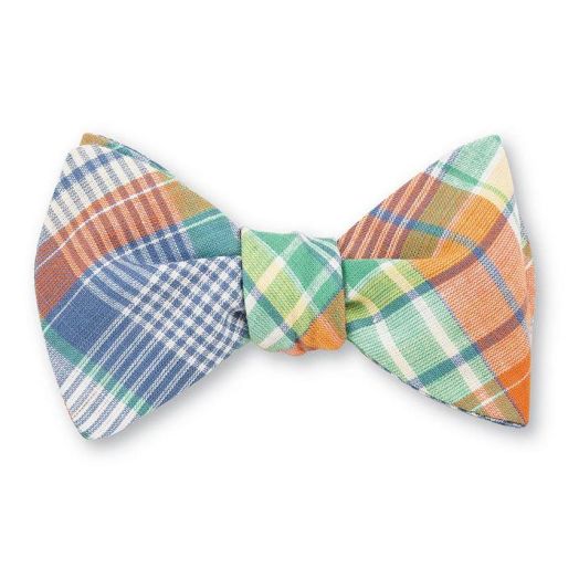 O'Connell's Cotton Madras Bow Tie - Orange & Green (115459)