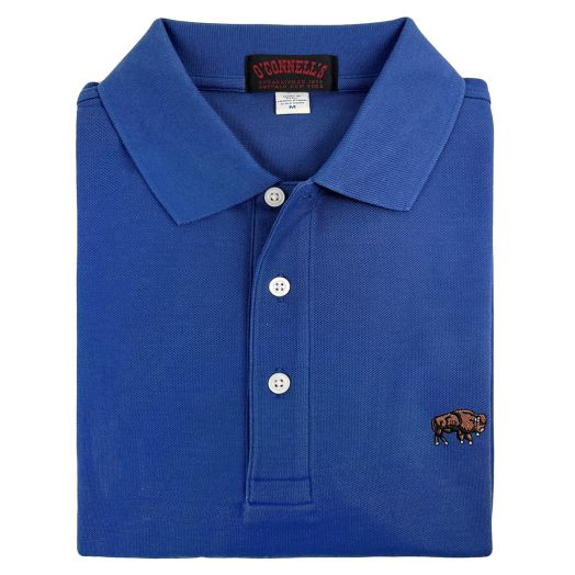 O'Connell's Cotton Pique Polo Shirt - Buffalo - Atlantic Blue