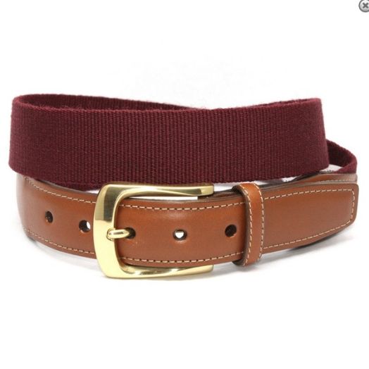 O'Connell's Cotton Ribbed Surcingle Belt - Burgundy