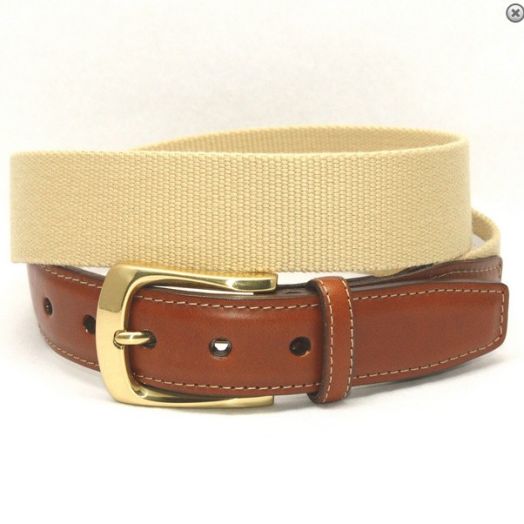 O'Connell's Cotton Ribbed Surcingle Belt - Camel