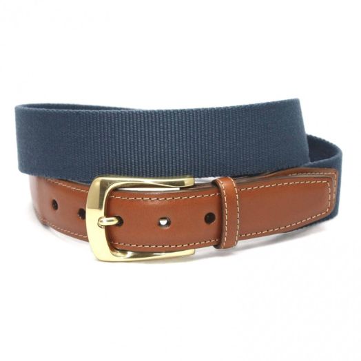 O'Connell's Cotton Ribbed Surcingle Belt - Denim