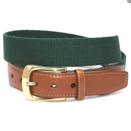 O'Connell's Cotton Ribbed Surcingle Belt - Forest Green