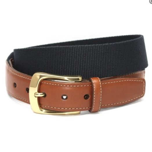 O'Connell's Cotton Ribbed Surcingle Belt - Navy