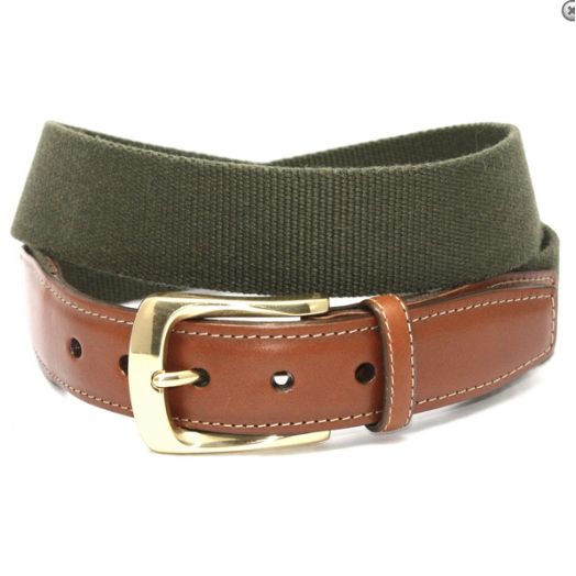 O'Connell's Cotton Ribbed Surcingle Belt - Olive