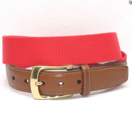 O'Connell's Cotton Ribbed Surcingle Belt - Red