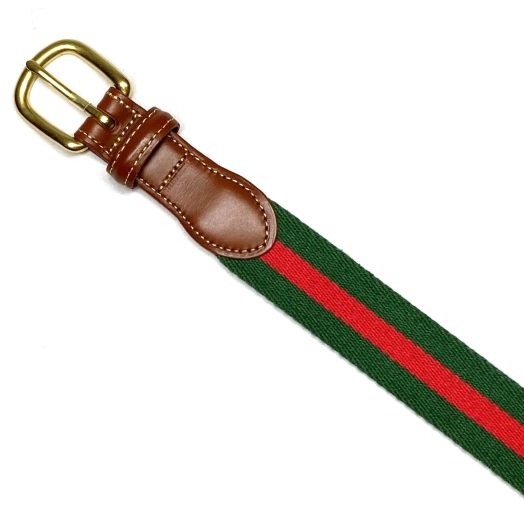 O'Connell's Cotton Surcingle Belt - Green with Red