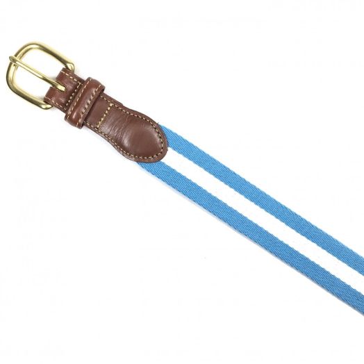 O'Connell's Cotton Surcingle Belt - Light Blue with White