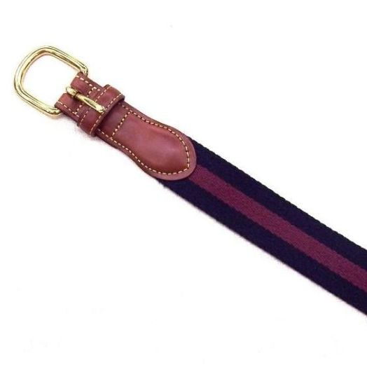 O'Connell's Cotton Surcingle Belt - Navy with Burgundy stripe