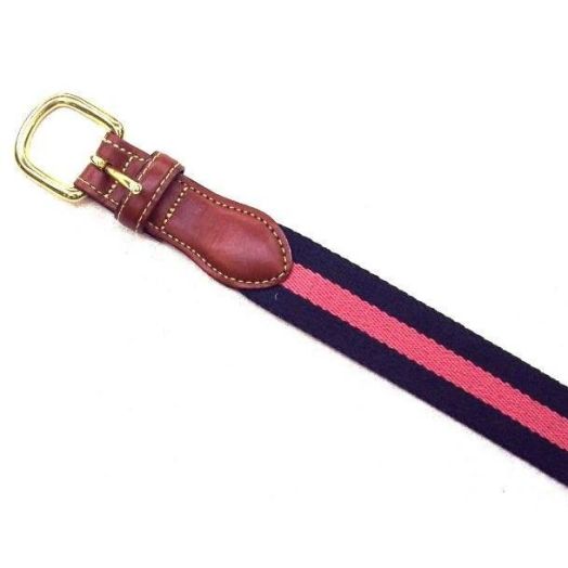 O'Connell's Cotton Surcingle Belt - Navy with Nantucket Red