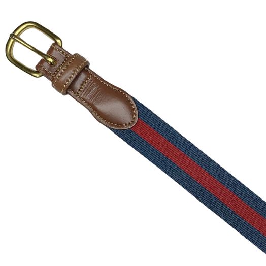 O'Connell's Cotton Surcingle Belt - Navy with Red 2