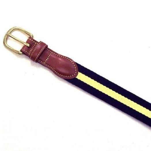 O'Connell's Cotton Surcingle Belt - Navy with Yellow