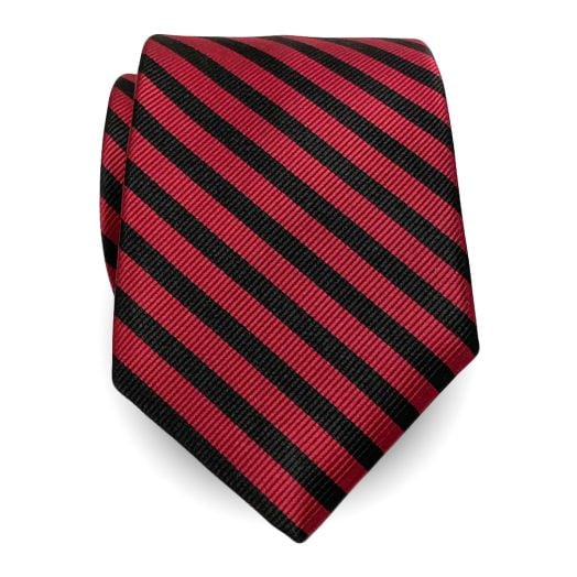 O'Connell's Cricket Stripe Necktie - Black & Red (28908)