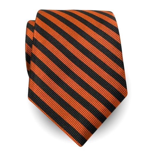 O'Connell's Cricket Stripe Necktie - Black & Orange (54450)