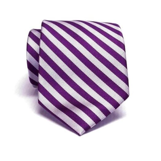 O'Connell's Cricket Stripe Necktie - Purple & Silver (56111)