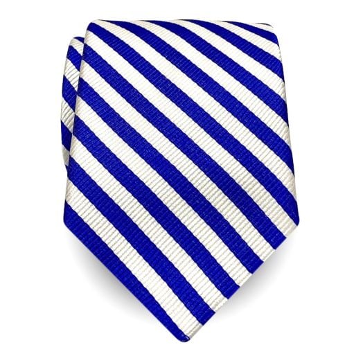 O'Connell's Cricket Stripe Necktie - Royal & White (48229)