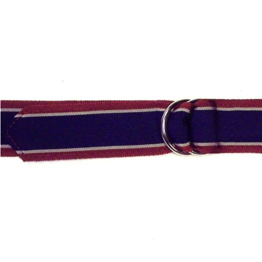 O'Connell's D-Ring Ribbon Belt - Burgundy Navy Tan stripe (WG233)