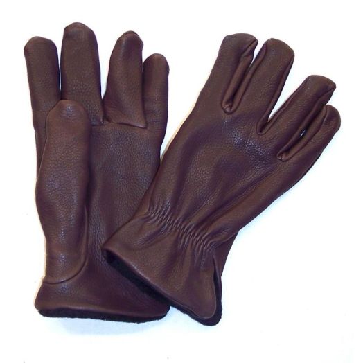 O'Connell's Deerskin Gloves with Polarfleece lining - Brown