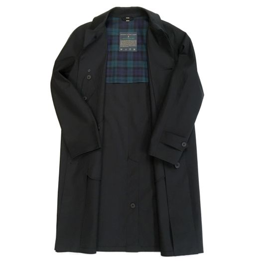Mackintosh of Ireland Double Textured Cotton Mackintosh Raincoat - Black