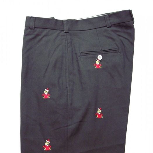 O'Connell's Embroidered Cotton Twill Trousers - The Grinch on Jalepeno