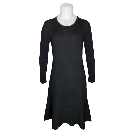 O'Connell's Fit & Flare Merino Knit Dress - Black (M6294)