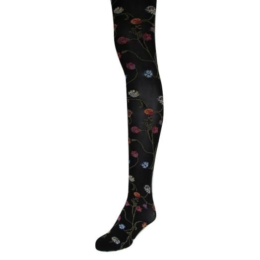 O'Connell's Women's Floral Footed Tights - Black (939S09BL)