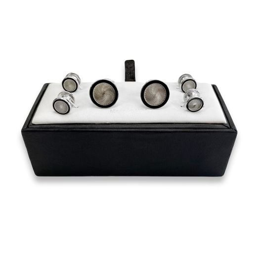 O'Connell's Formal Set - Sterling Silver Swirl with Onyx (83276)