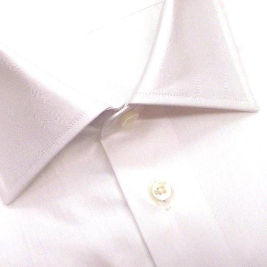 O'Connell's French Cuff Dress Shirt - Spread Collar - Herringbone - White