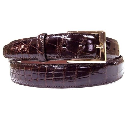 O'Connell's Genuine American Alligator Belt - Brown