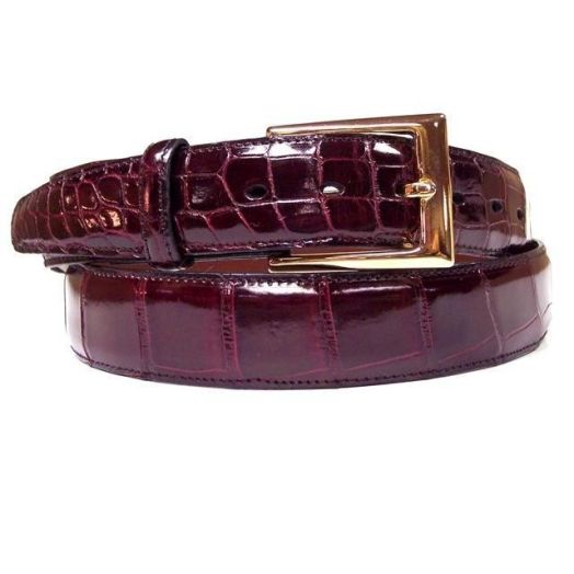 O'Connell's Genuine American Alligator Belt - Burgundy