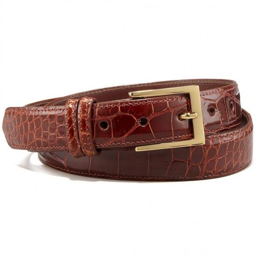 O'Connell's Genuine American Alligator Belt - Gold