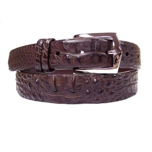 O'Connell's Genuine Hornback American Alligator Belt - Chocolate