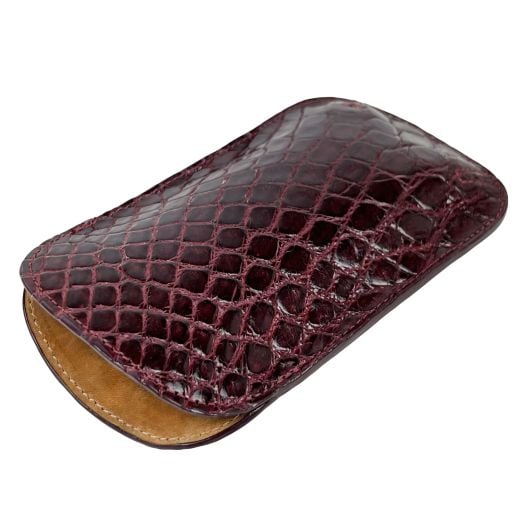 Glazed Caiman Eyeglass Case - Oxblood (64125)