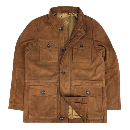O'Connell's Goat Suede Field Jacket - Chestnut