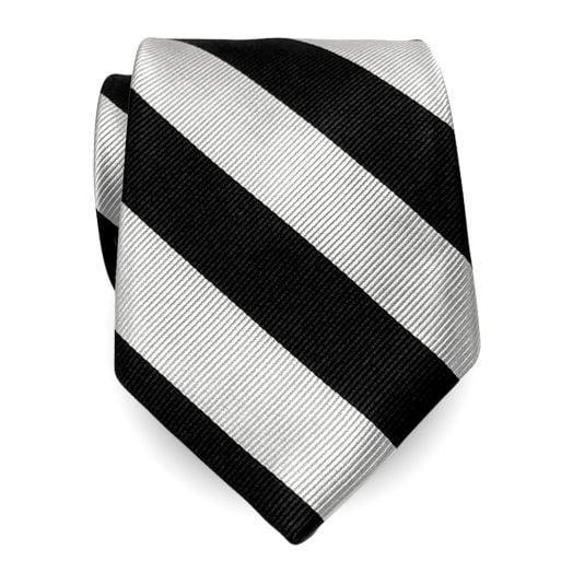 O'Connell's Guard Stripe Necktie - Black & Silver (33955)