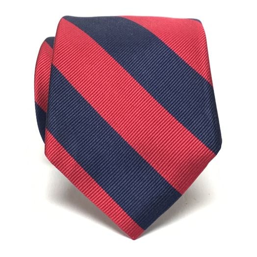 O'Connell's Guard Stripe Necktie - Navy & Red (52489)