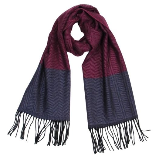 O'Connell's Herringbone Wool Scarf - Purple & Magenta (73647)