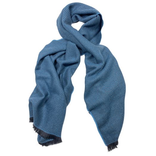 O'Connell's Herringbone Wool Scarf - Teal (79239)