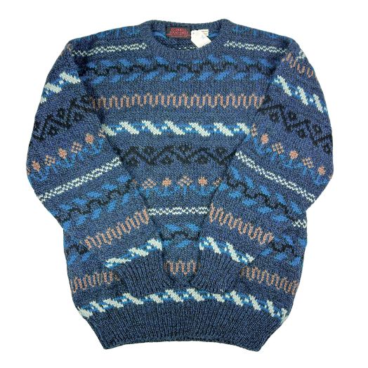 Gaeltarra of Ireland Knit Ski Lodge Crewneck - Blue