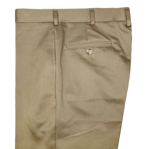 O'Connell's Khakis - plain front Cotton Sateen Twill Trousers - Mushroom